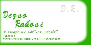 dezso rakosi business card